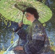 Guy Rose The Green Parasol oil painting on canvas